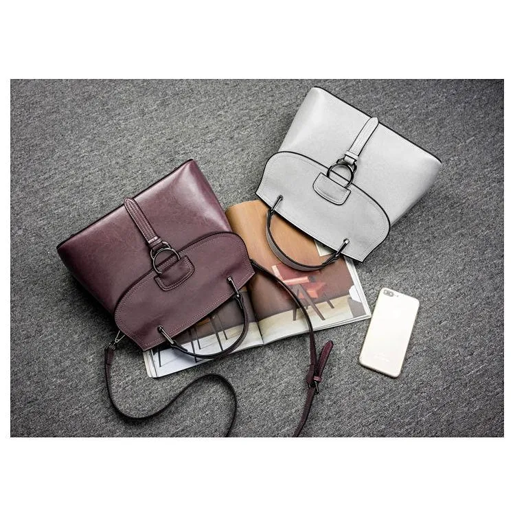 <bold>Top-Handle / Crossbody Bag <br>Genuine-Leather