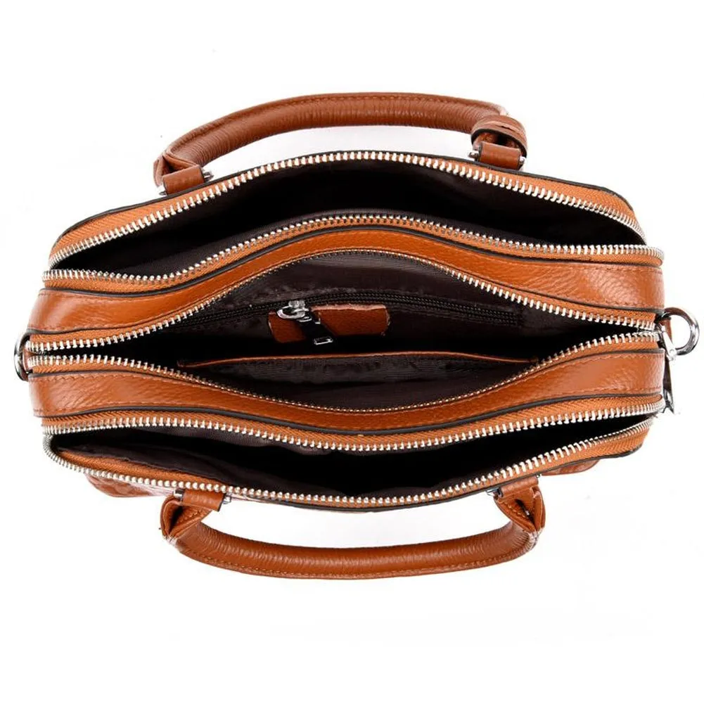 <bold>Top-Handle / Crossbody Bag <br>Genuine-Leather
