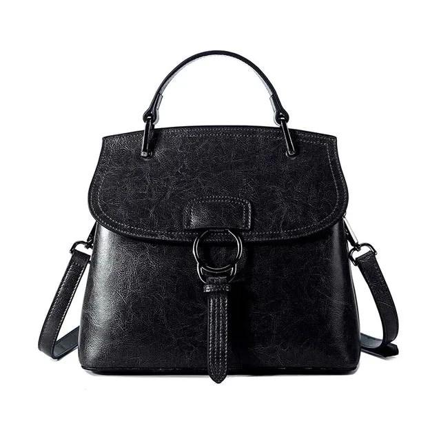 <bold>Top-Handle / Crossbody Bag <br>Genuine-Leather