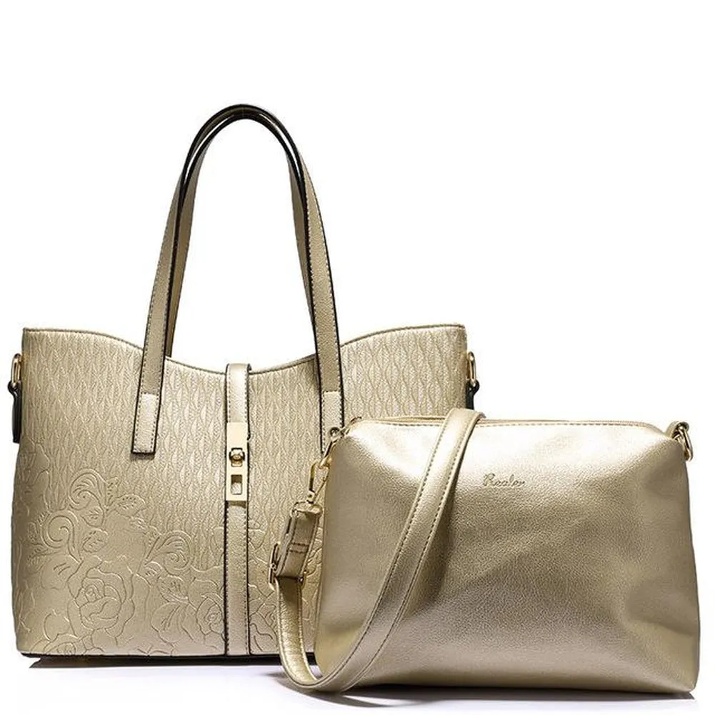 <bold>Tote & Crossbody Bag Set <br>Vegan-Leather