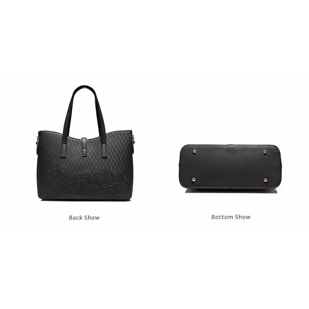 <bold>Tote & Crossbody Bag Set <br>Vegan-Leather
