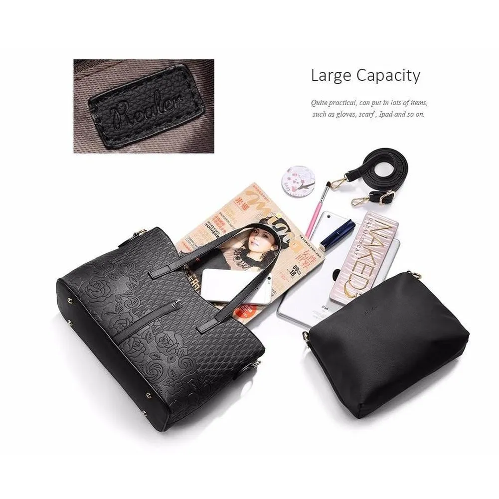<bold>Tote & Crossbody Bag Set <br>Vegan-Leather