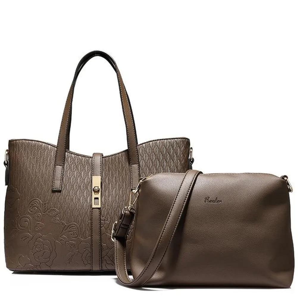 <bold>Tote & Crossbody Bag Set <br>Vegan-Leather