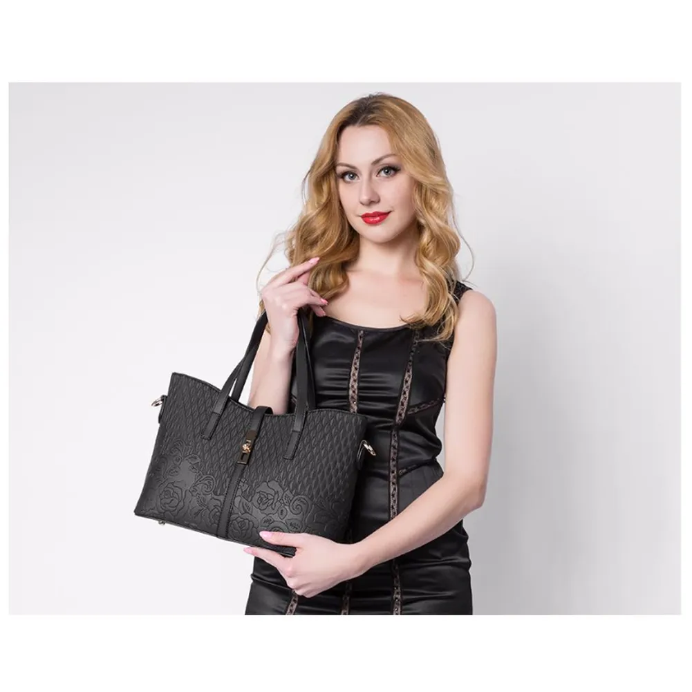 <bold>Tote & Crossbody Bag Set <br>Vegan-Leather