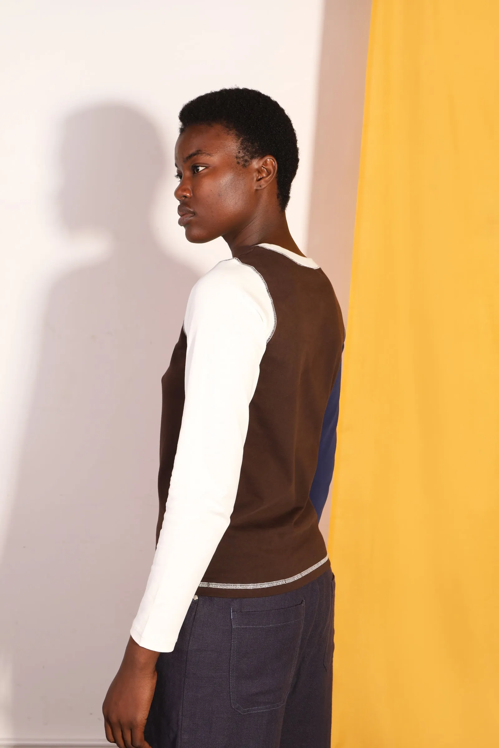 Luca Top Chocolate Patchwork