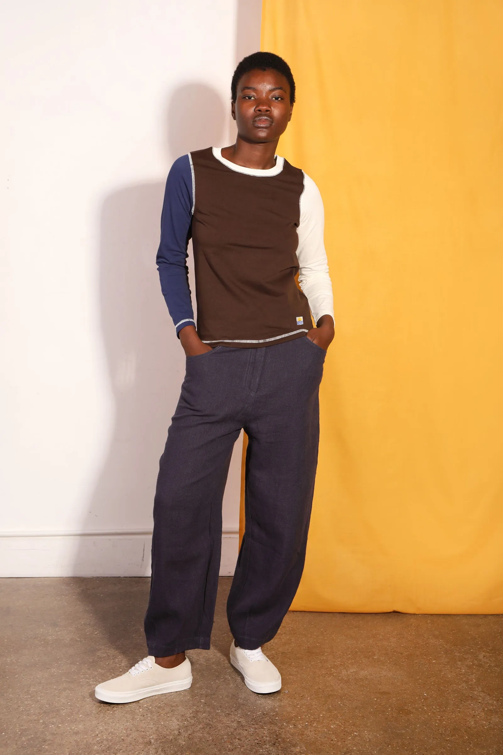Luca Top Chocolate Patchwork