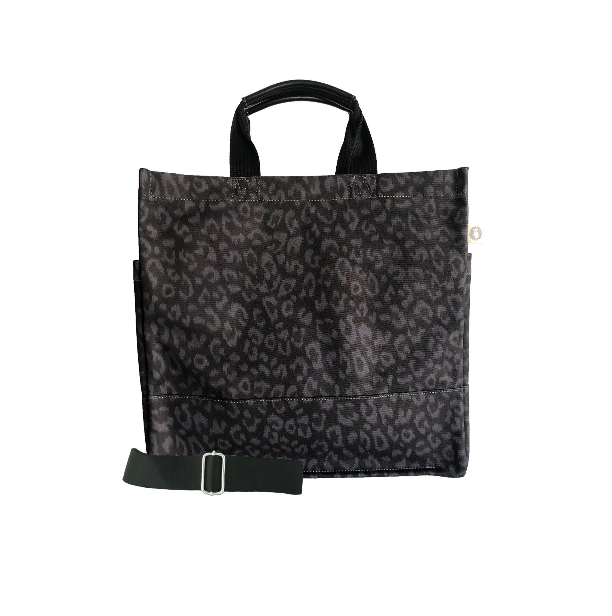 Luxe North South Bag: Black Leopard