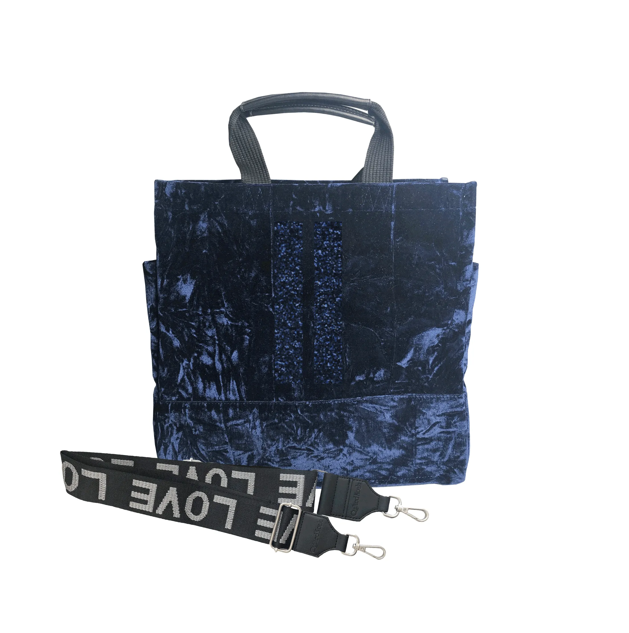 Luxe North South: Midnight Blue Crushed Velvet
