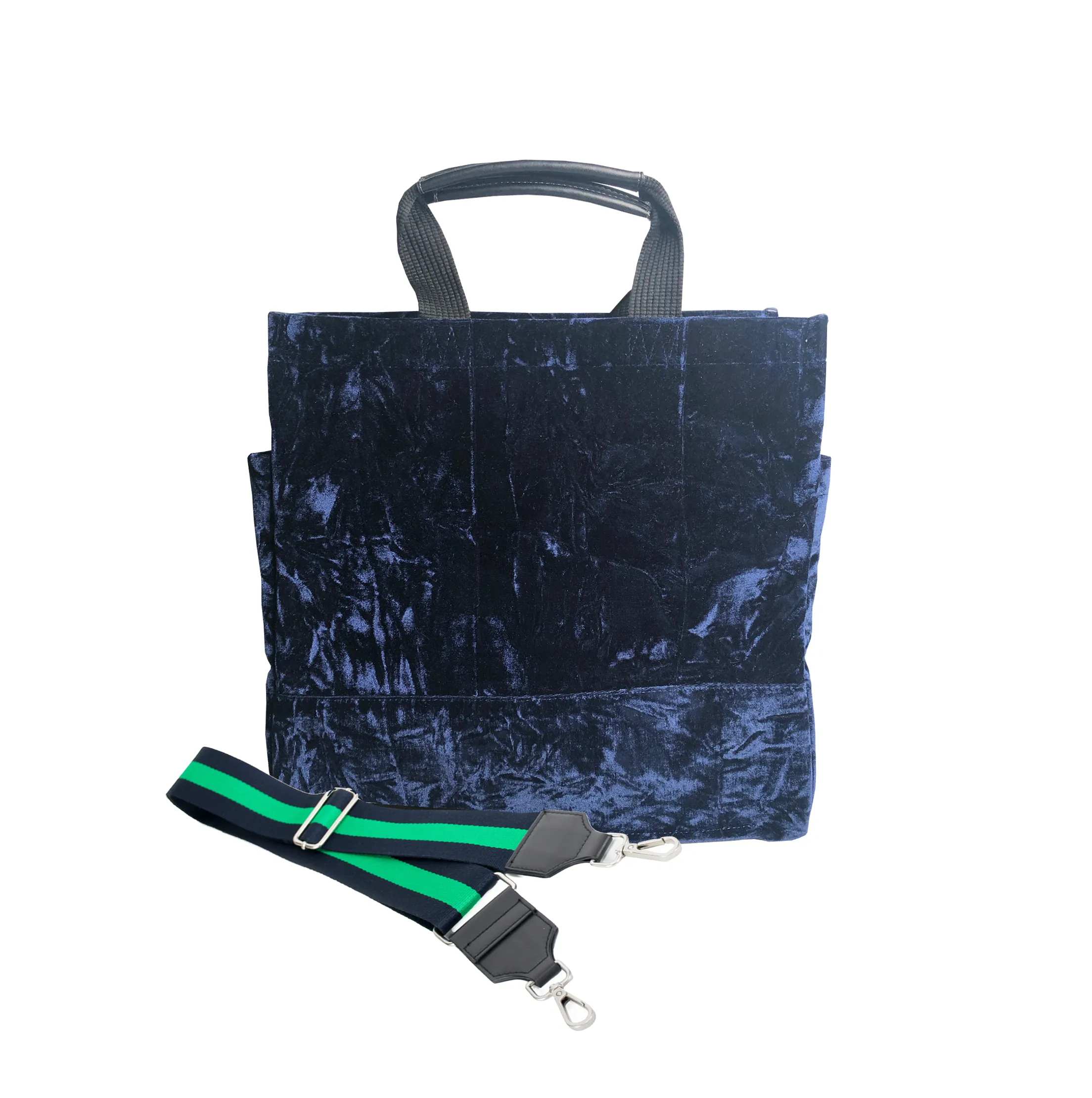 Luxe North South: Midnight Blue Crushed Velvet