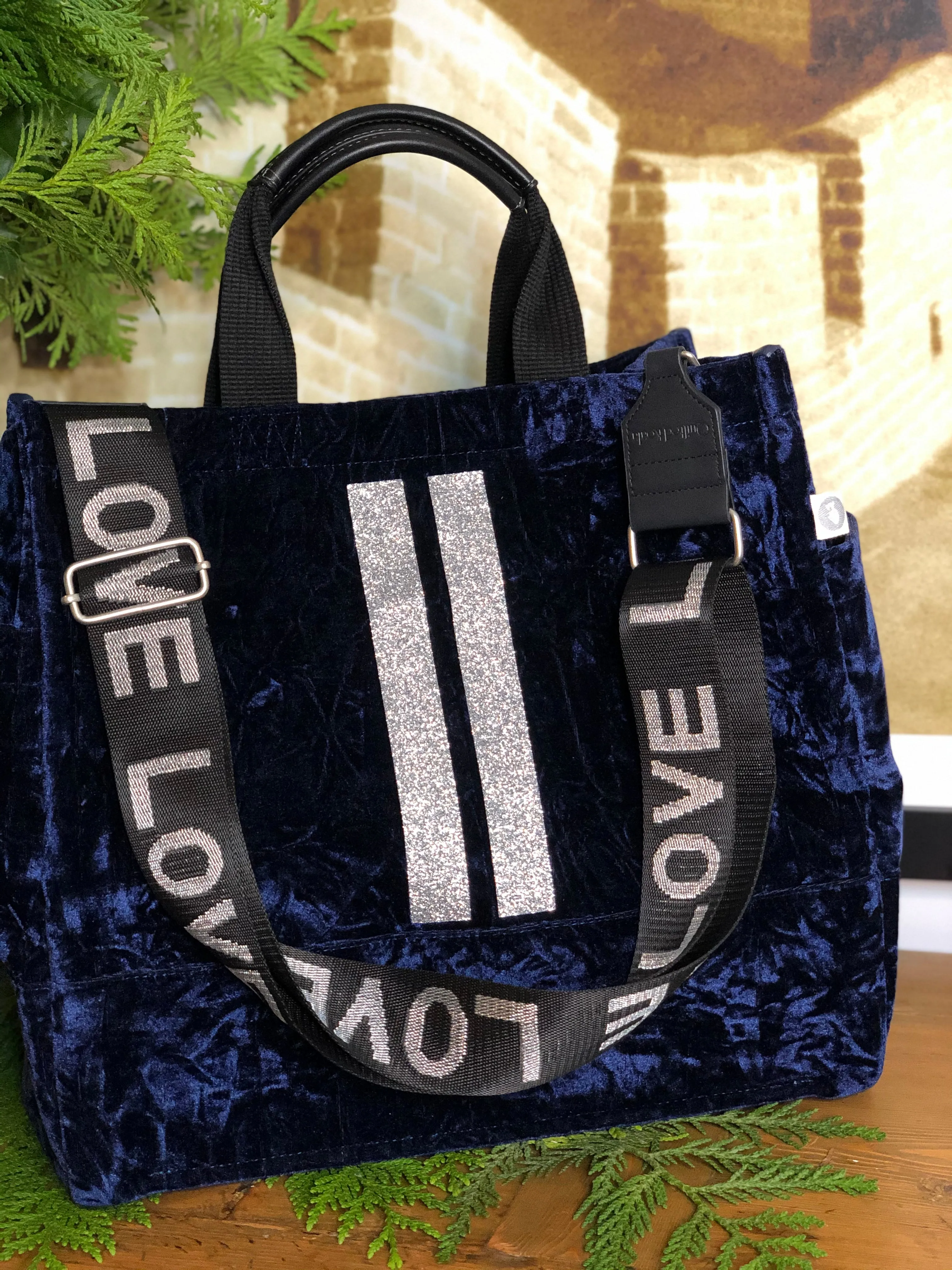 Luxe North South: Midnight Blue Crushed Velvet