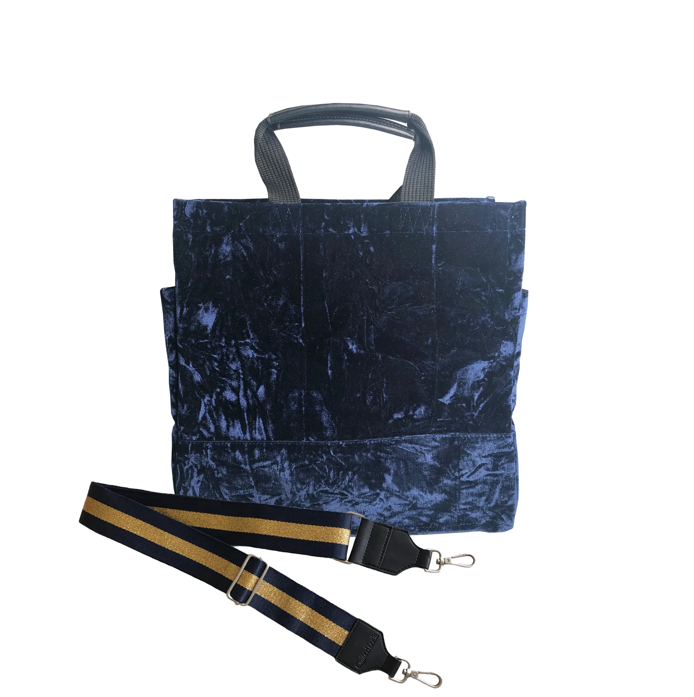 Luxe North South: Midnight Blue Crushed Velvet