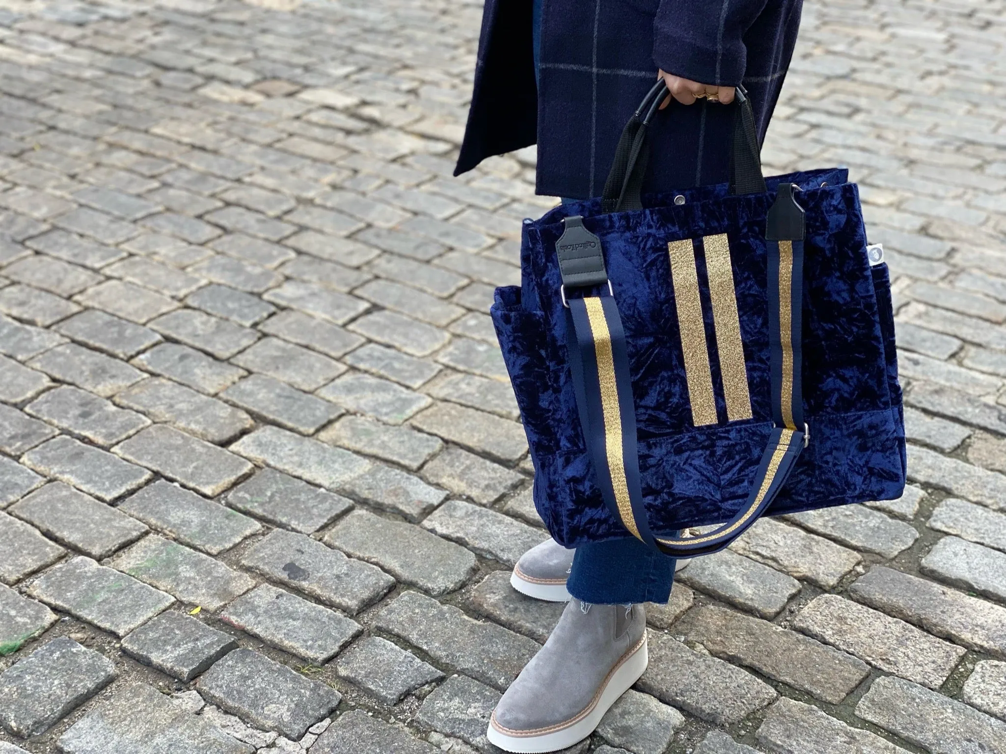 Luxe North South: Midnight Blue Crushed Velvet