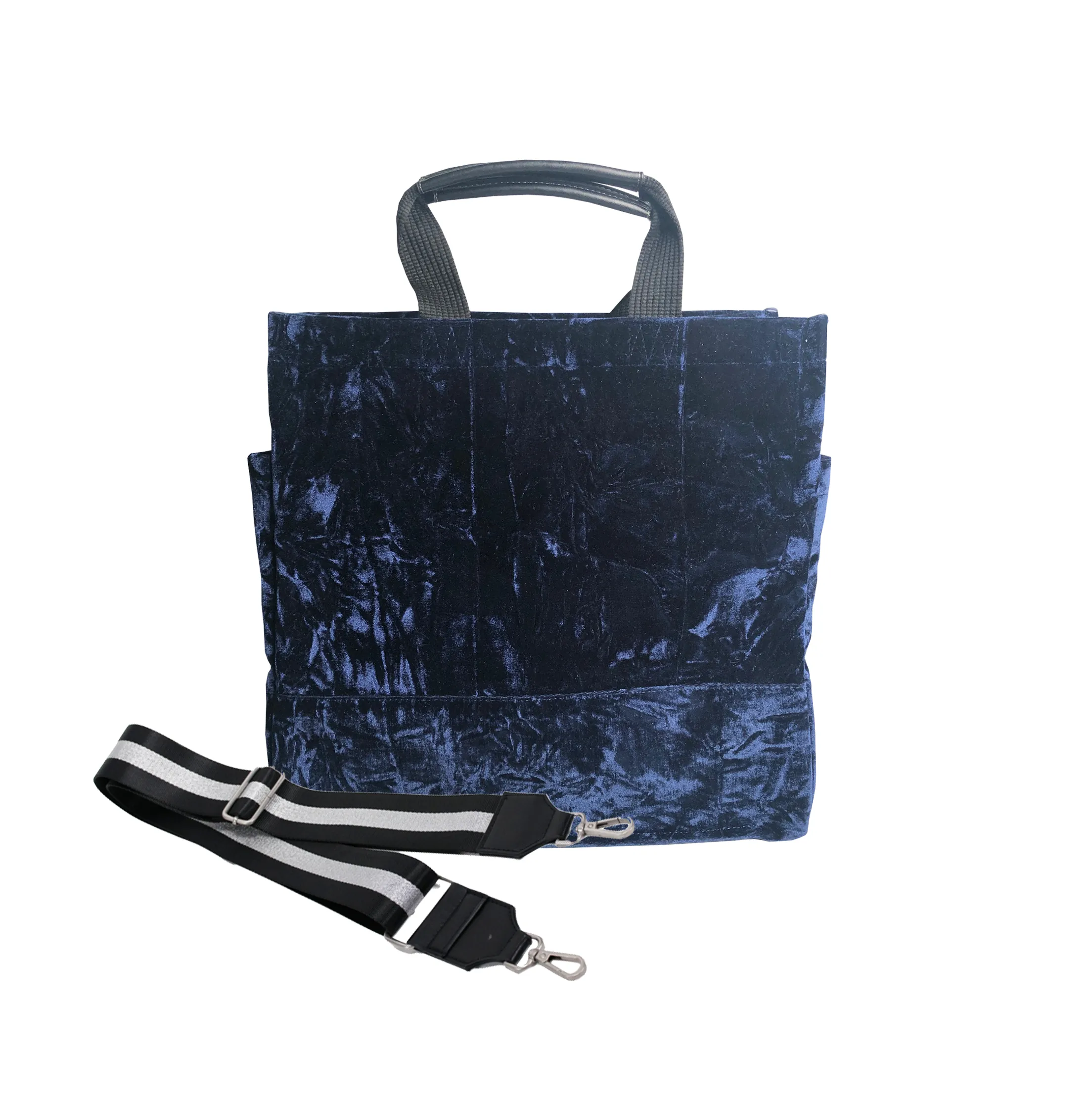 Luxe North South: Midnight Blue Crushed Velvet
