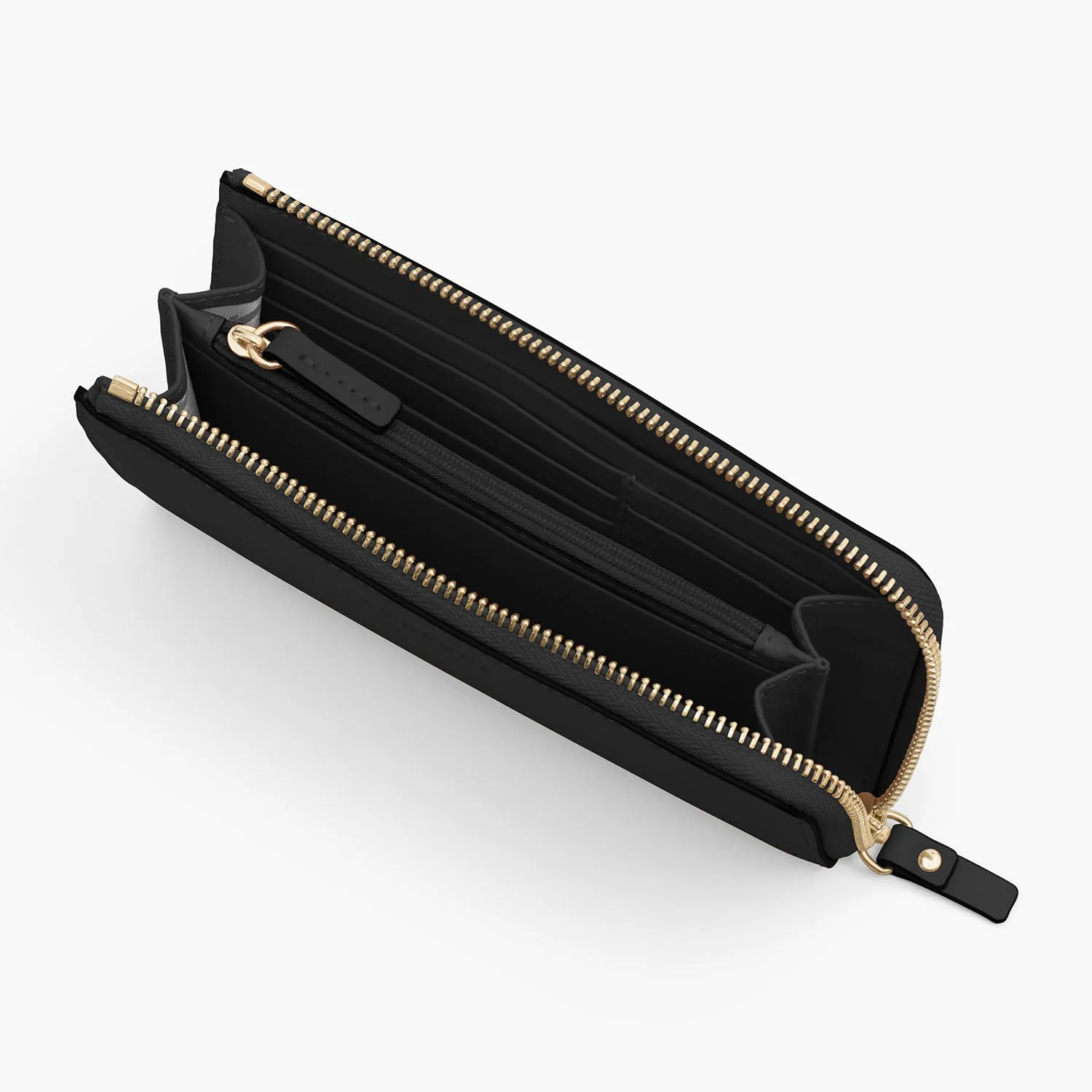 Magnolia Leather Wallet - Nappa Leather - Black / Gold / Grey