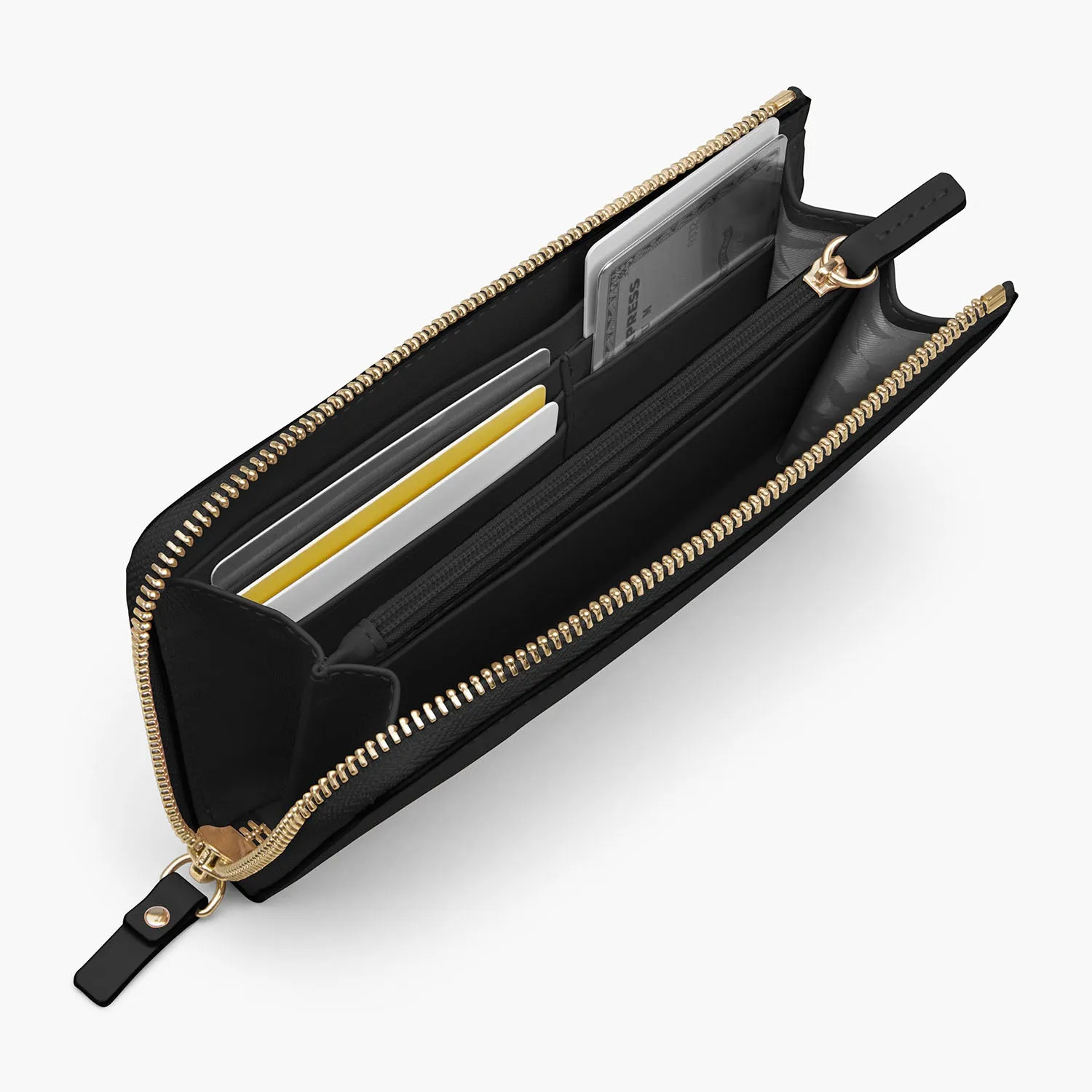 Magnolia Leather Wallet - Nappa Leather - Black / Gold / Grey