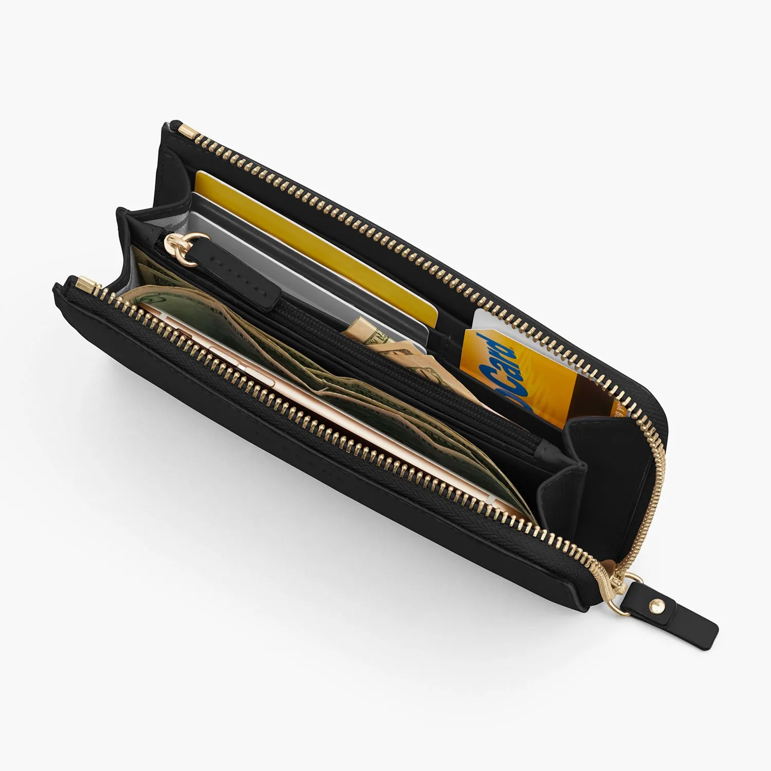 Magnolia Leather Wallet - Nappa Leather - Black / Gold / Grey