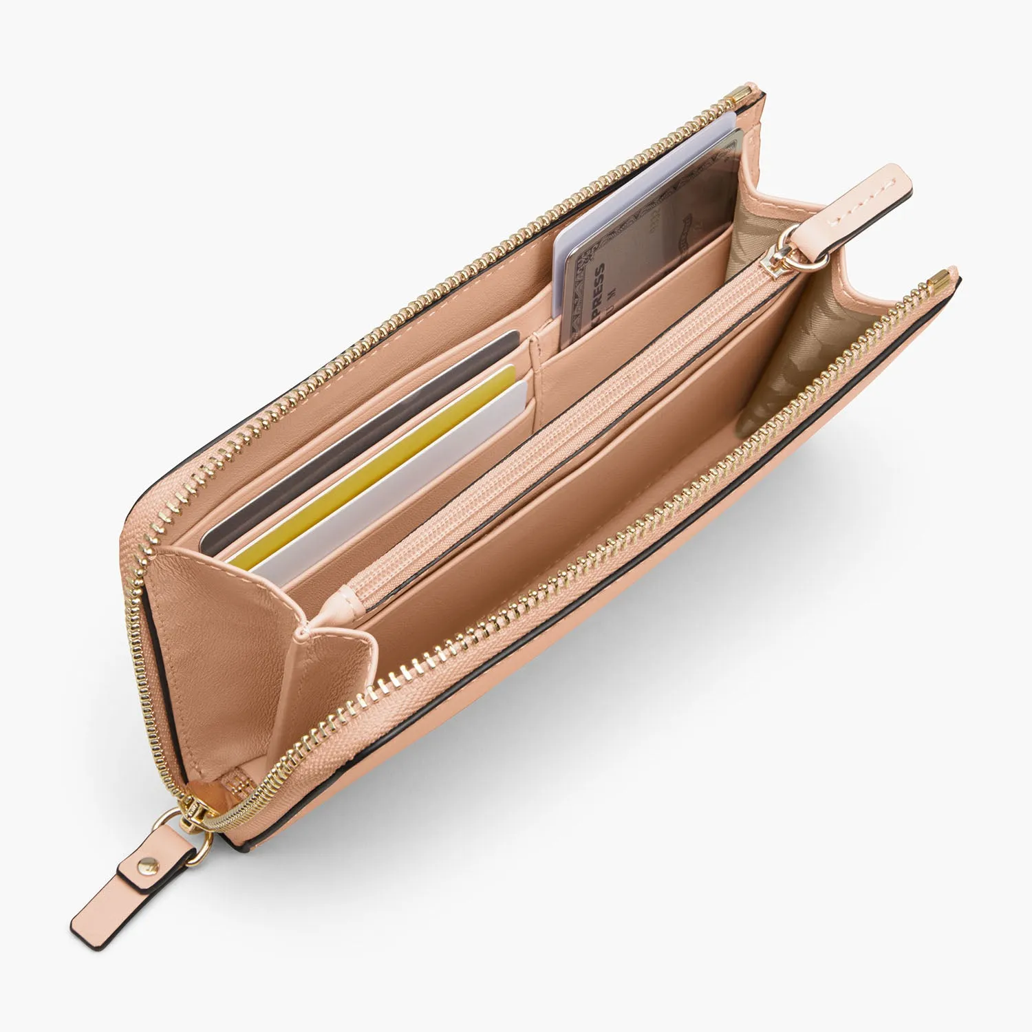 Magnolia Leather Wallet - Nappa Leather - Rose Quartz / Gold / Camel