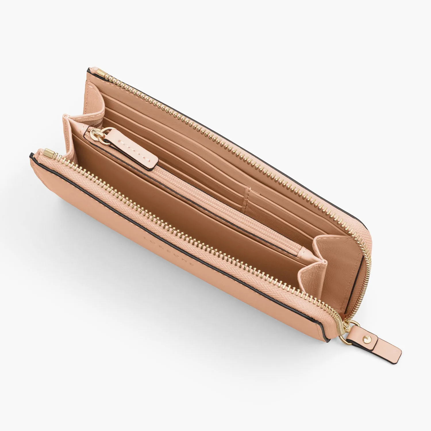 Magnolia Leather Wallet - Nappa Leather - Rose Quartz / Gold / Camel