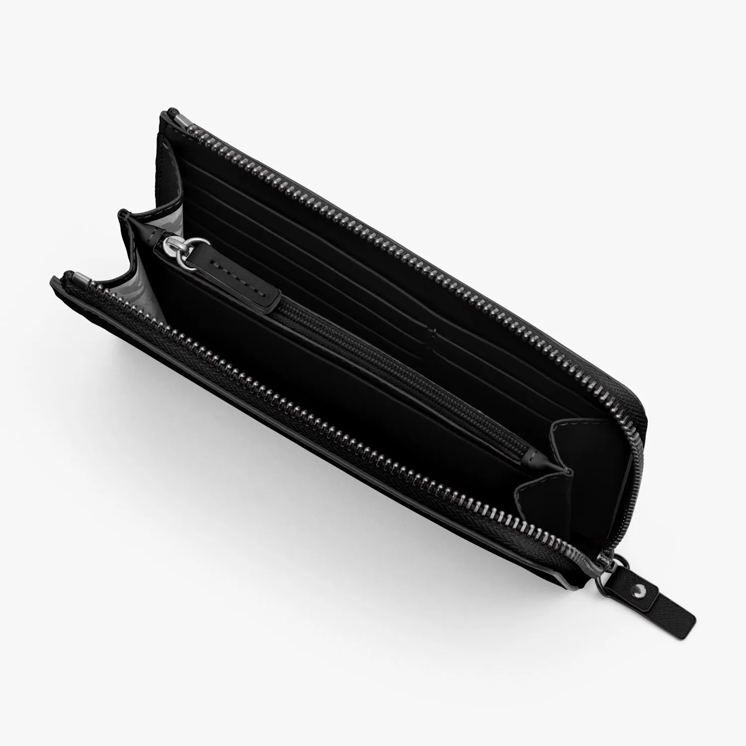 Magnolia Leather Wallet - Saffiano Leather - Black / Gunmetal / Grey