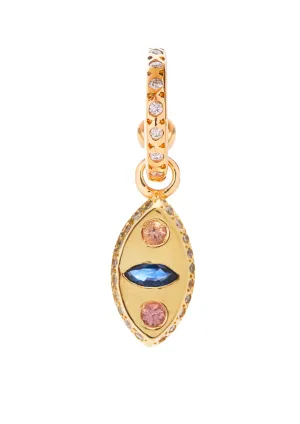 Makeda Earring with Blue and Peach Sapphires