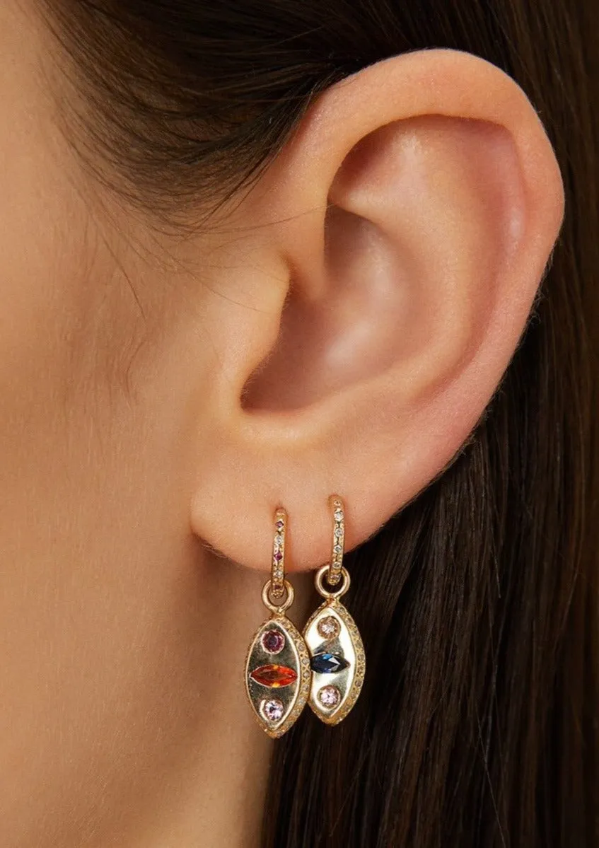 Makeda Earring with Sapphires and Ruby