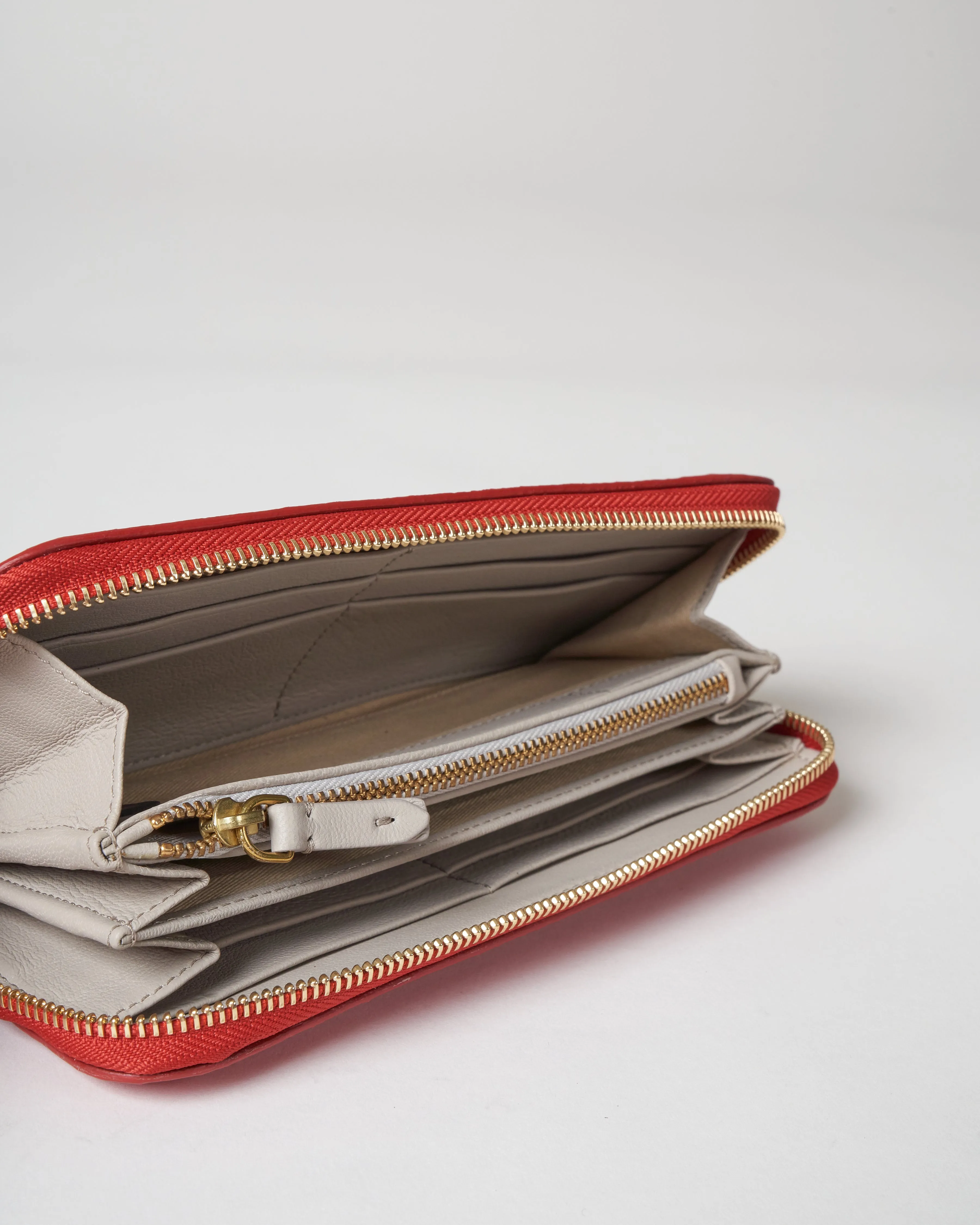 malcolm goatskin wallet - rouge