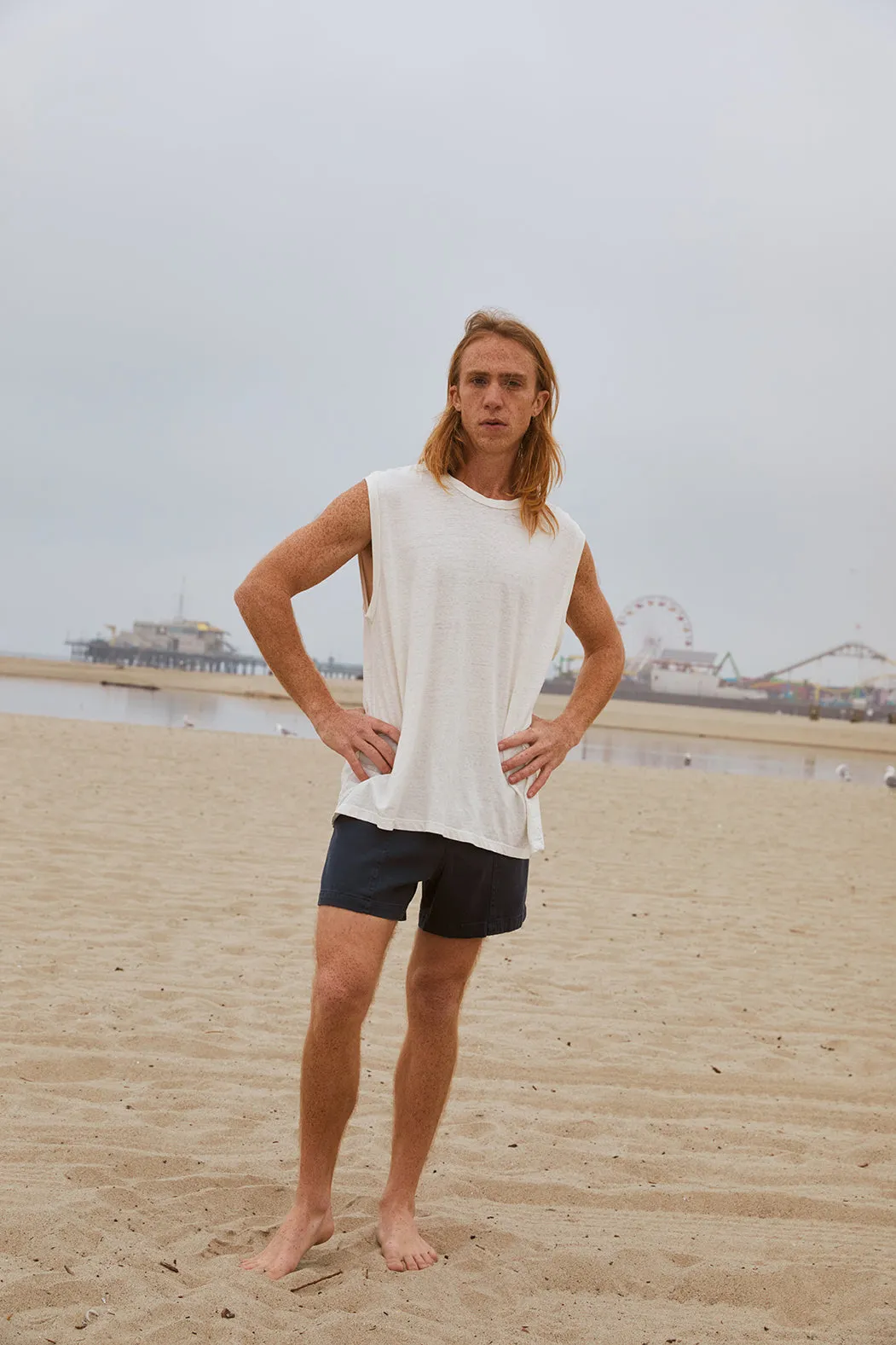 Malibu Muscle Washed White