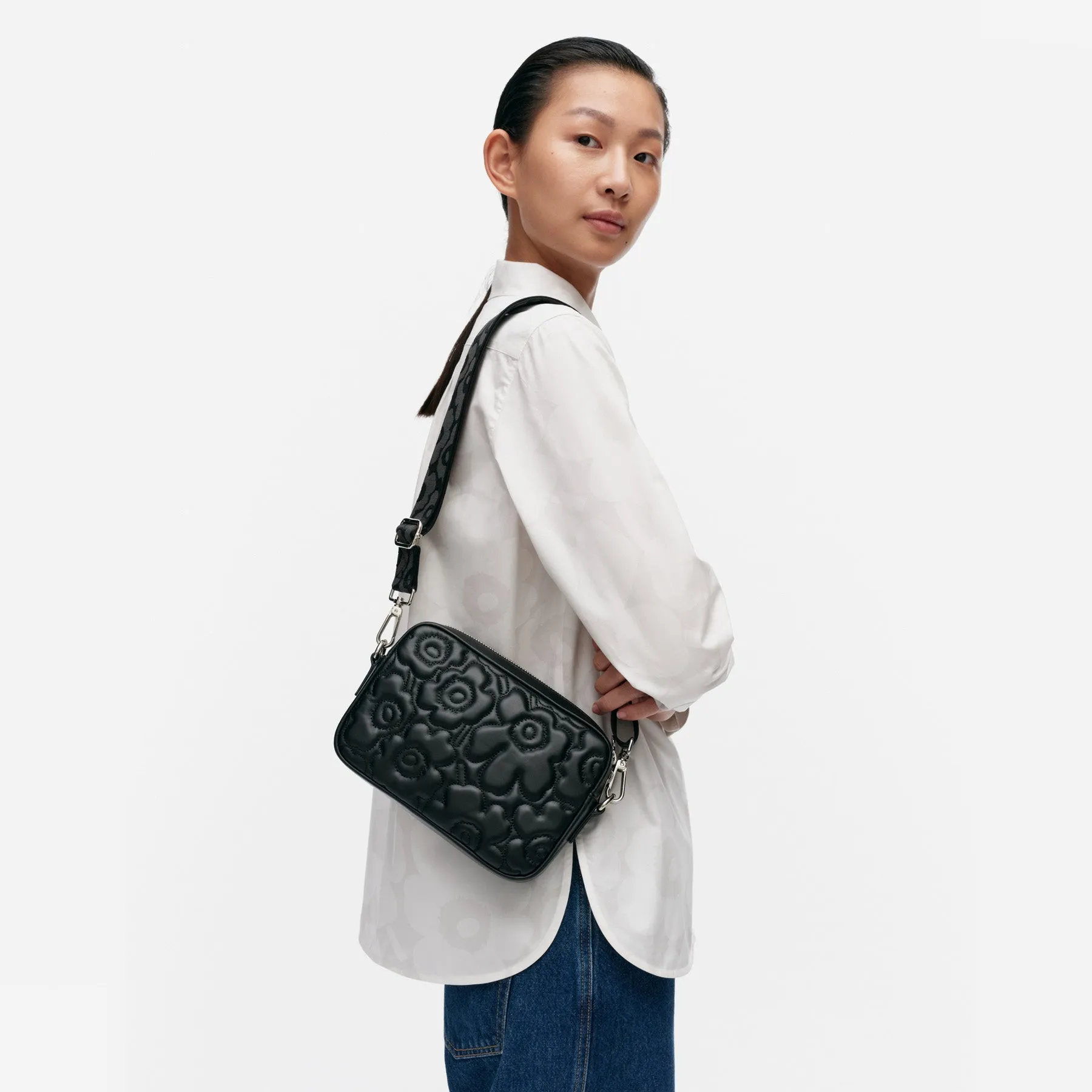 Marimekko Soft Gratha Unikko Leather Shoulder Bag