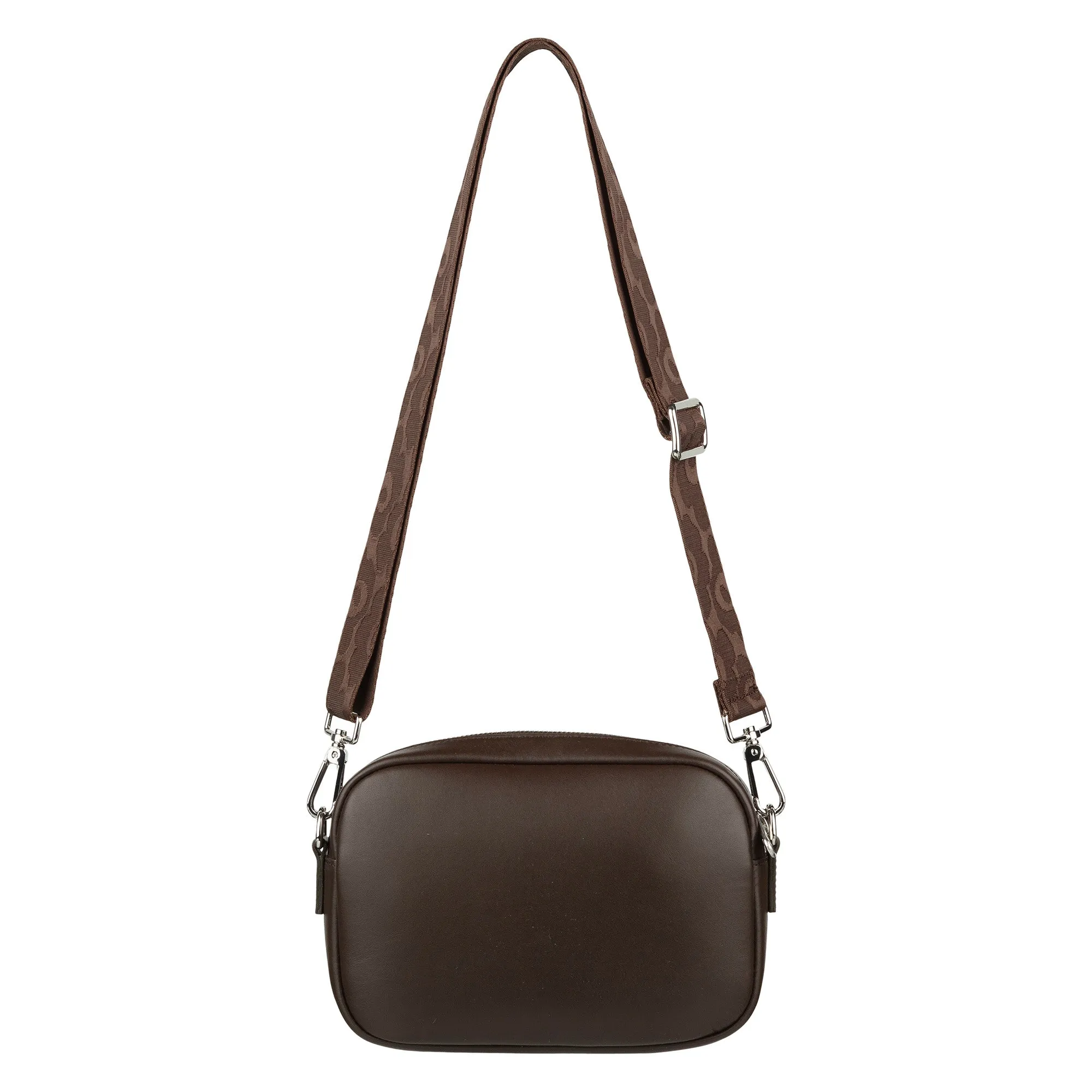 Marimekko Soft Leather Gratha Shoulder Bag, Dark Brown