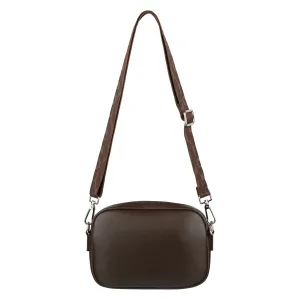 Marimekko Soft Leather Gratha Shoulder Bag, Dark Brown