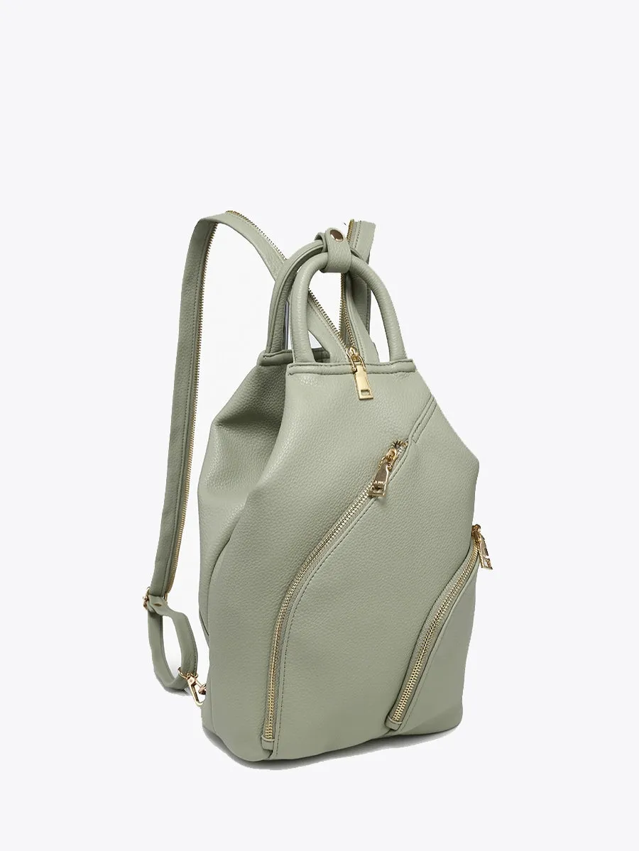 Maura Diagonal Zipper Backpack