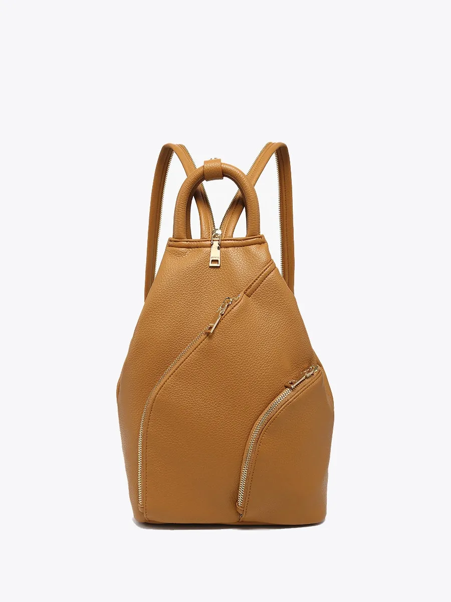 Maura Diagonal Zipper Backpack