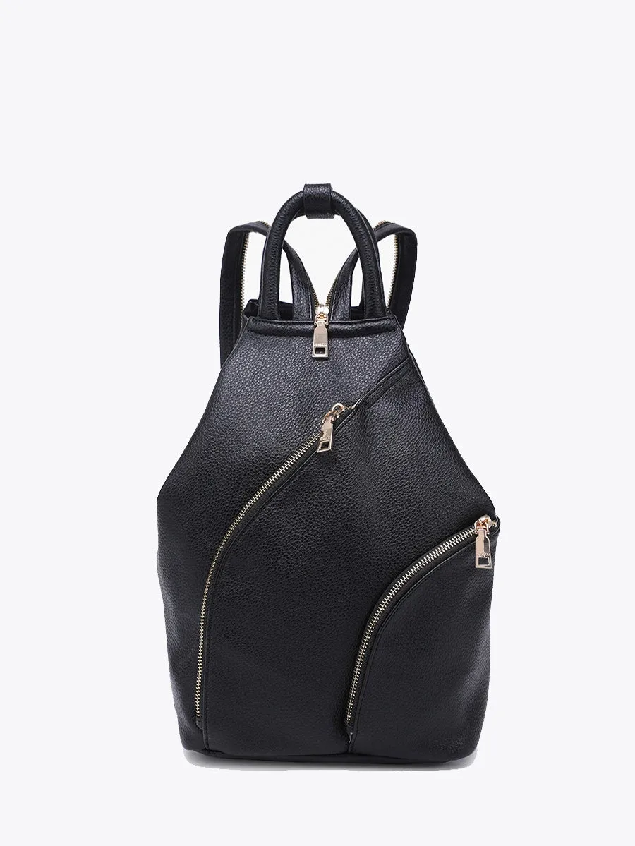 Maura Diagonal Zipper Backpack