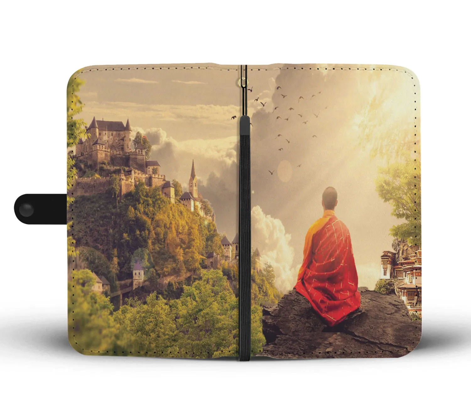Meditating Monk Wallet Phone Case