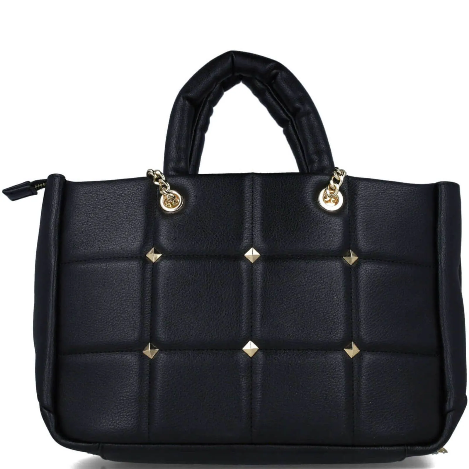Menbur Black Quilted Shoulder Bag With Gold Chain Strap