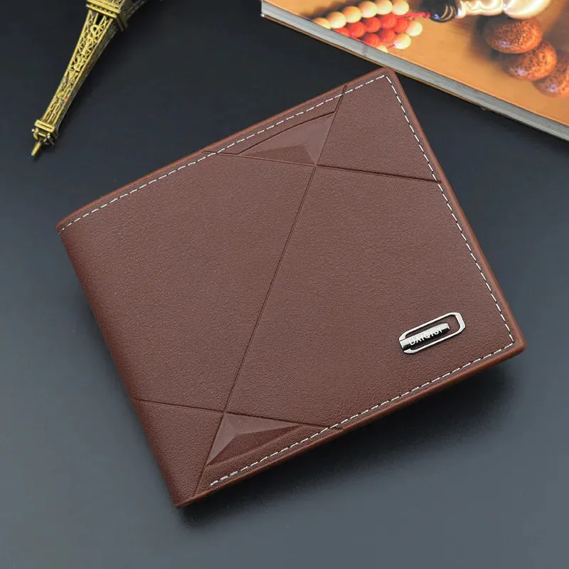 Men’s Slim Faux Leather Bifold Wallet - Business ID & Card Holder