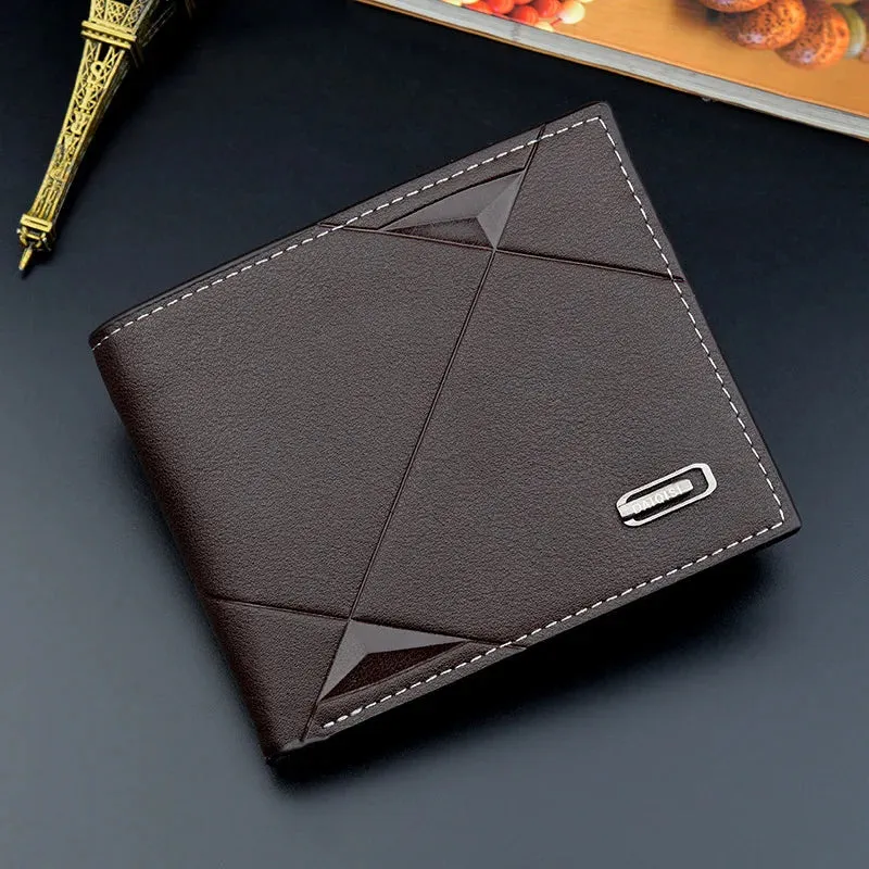 Men’s Slim Faux Leather Bifold Wallet - Business ID & Card Holder
