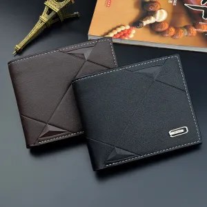 Men’s Slim Faux Leather Bifold Wallet - Business ID & Card Holder