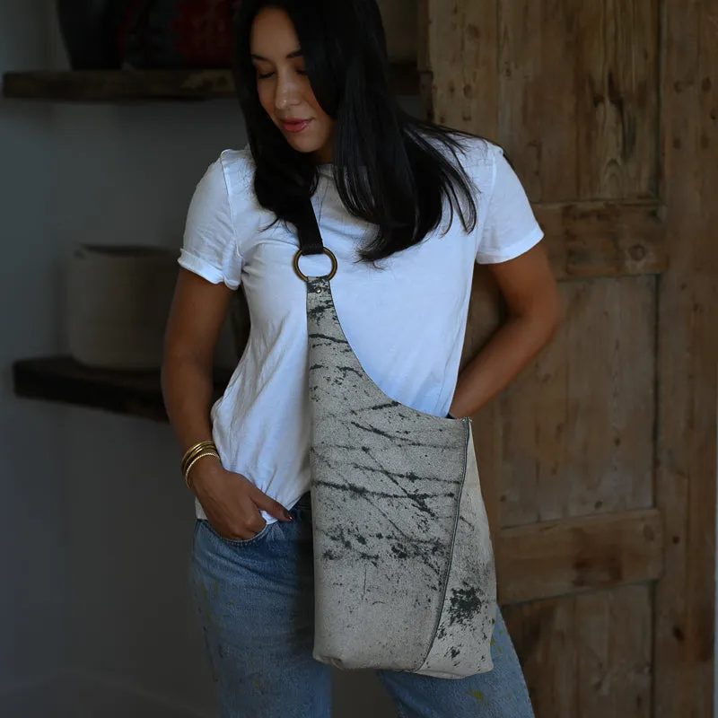 Metro Tote | Slate Distressed Champagne Hair Hide