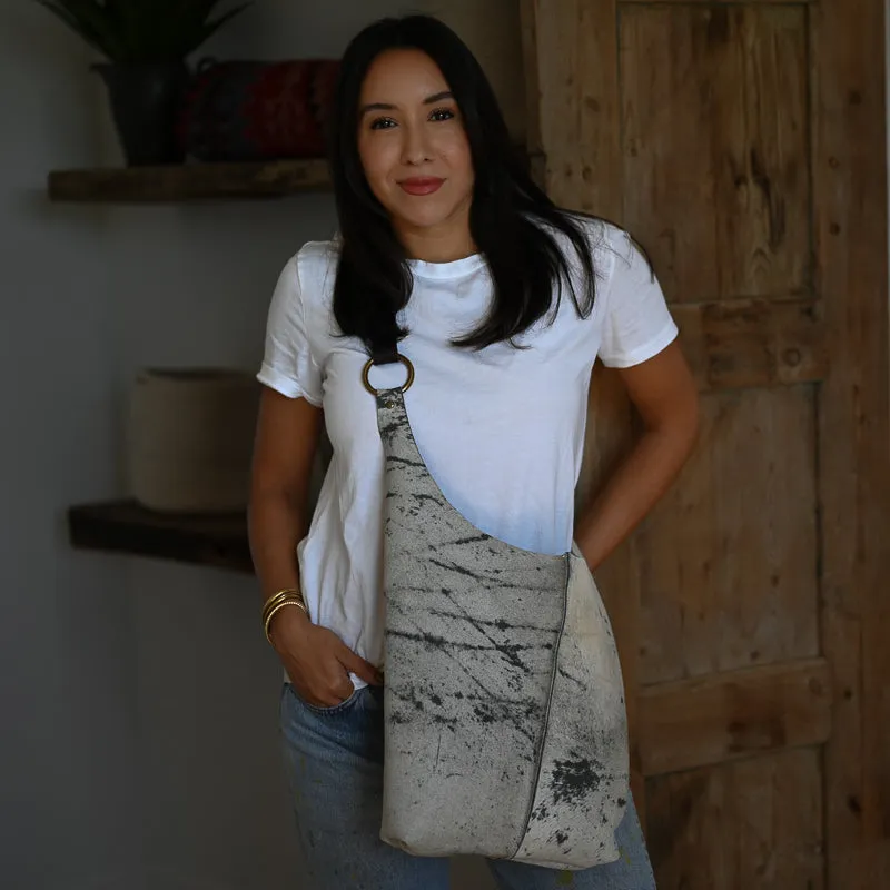 Metro Tote | Slate Distressed Champagne Hair Hide