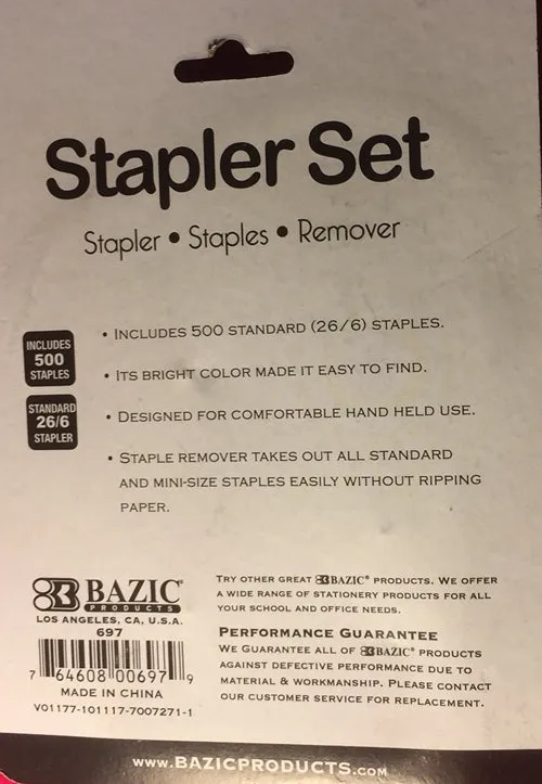 Mini Stapler Set  Includes 1 Staplers, 1 Staple Remover Claw and 1 Pack of 500 Staples