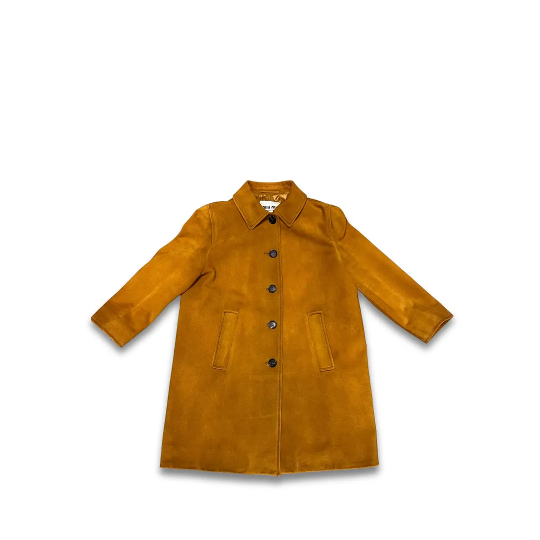 Miu Miu Whiskey Suede Coat - Size 38