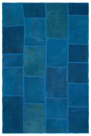 Mixed Over Dyed Kilim Patchwork Unique Rug 5'1'' x 7'7'' ft 155 x 230 cm
