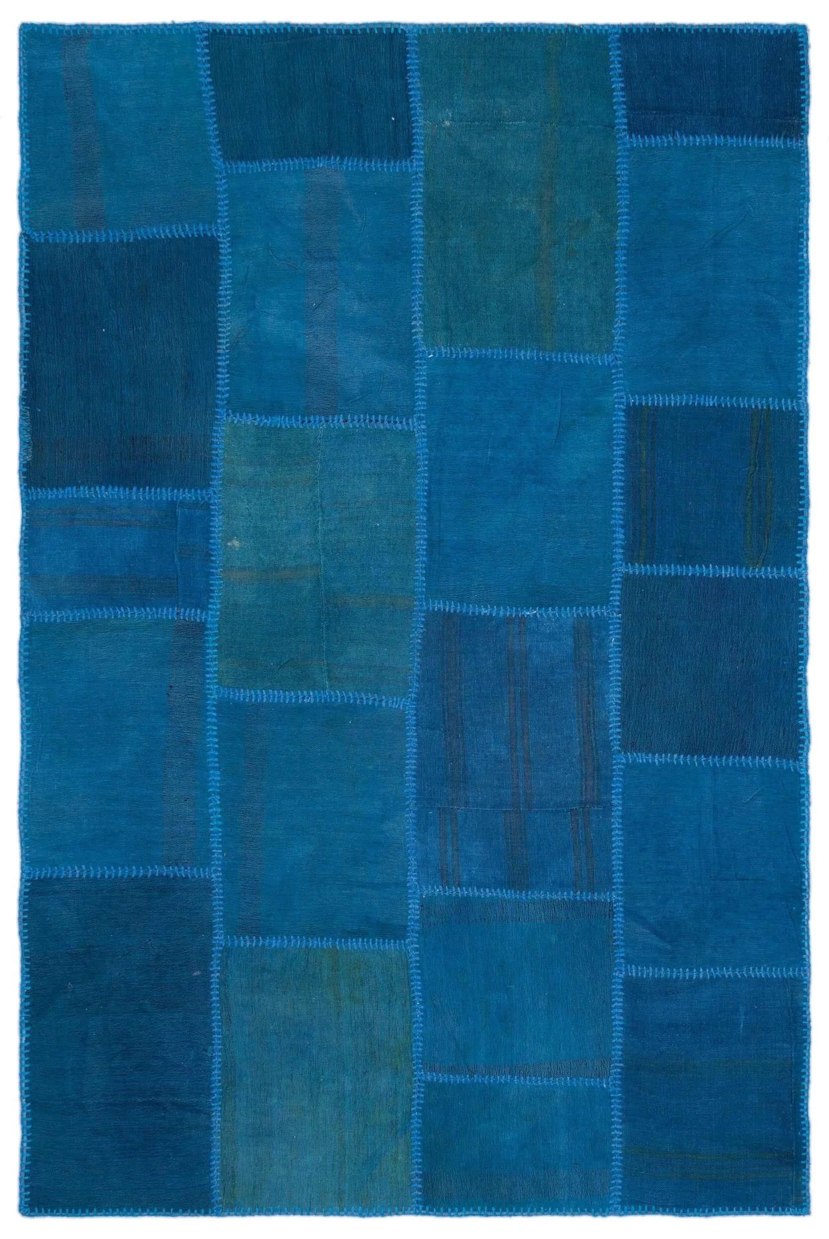 Mixed Over Dyed Kilim Patchwork Unique Rug 5'1'' x 7'7'' ft 155 x 230 cm