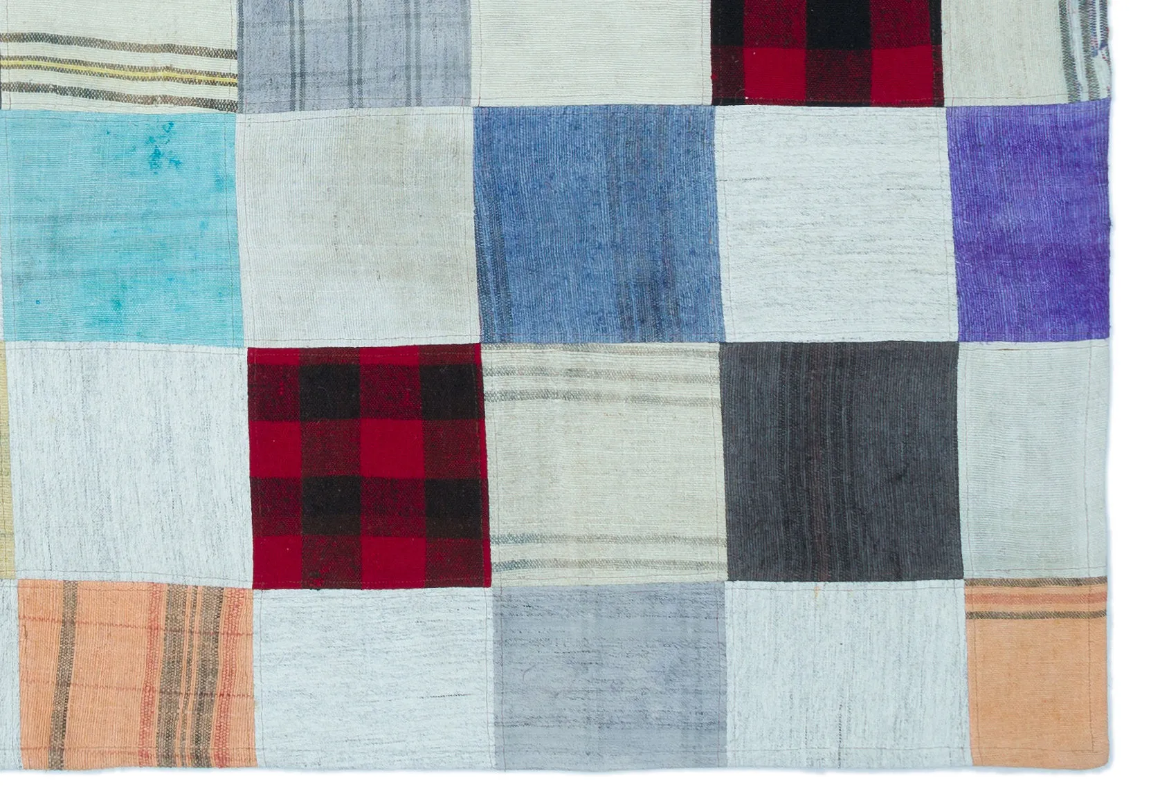 Mixed Over Dyed Kilim Patchwork Unique Rug 5'3'' x 7'6'' ft 160 x 228 cm