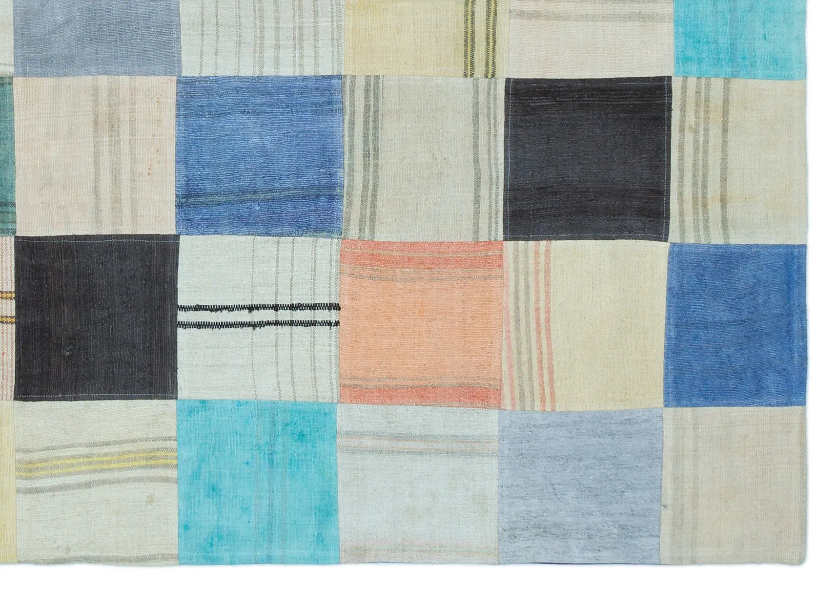 Mixed Over Dyed Kilim Patchwork Unique Rug 5'5'' x 7'8'' ft 165 x 234 cm