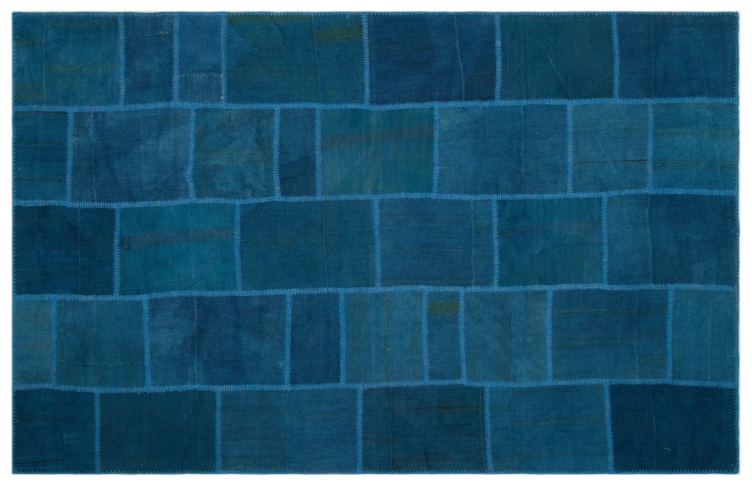 Mixed Over Dyed Kilim Patchwork Unique Rug 6'3'' x 9'10'' ft 191 x 300 cm