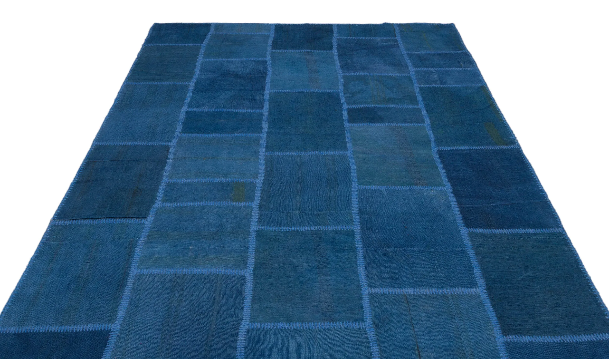 Mixed Over Dyed Kilim Patchwork Unique Rug 6'3'' x 9'10'' ft 191 x 300 cm