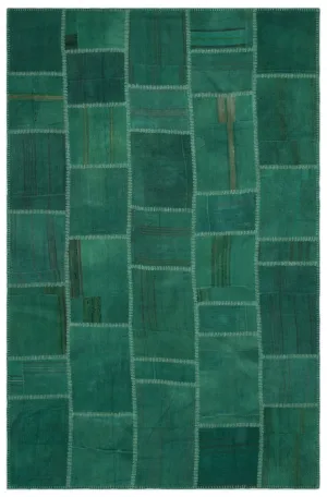 Mixed Over Dyed Kilim Patchwork Unique Rug 6'4'' x 9'9'' ft 193 x 297 cm