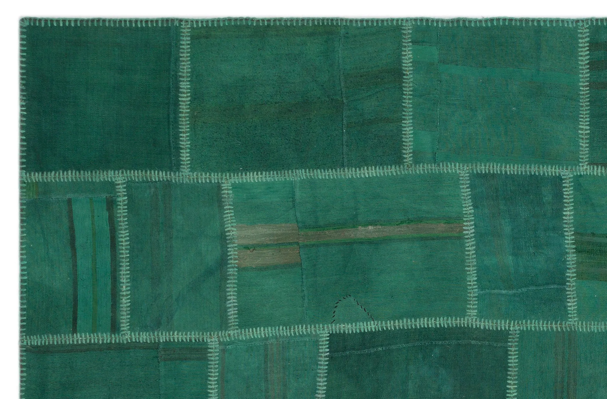Mixed Over Dyed Kilim Patchwork Unique Rug 6'4'' x 9'9'' ft 193 x 297 cm